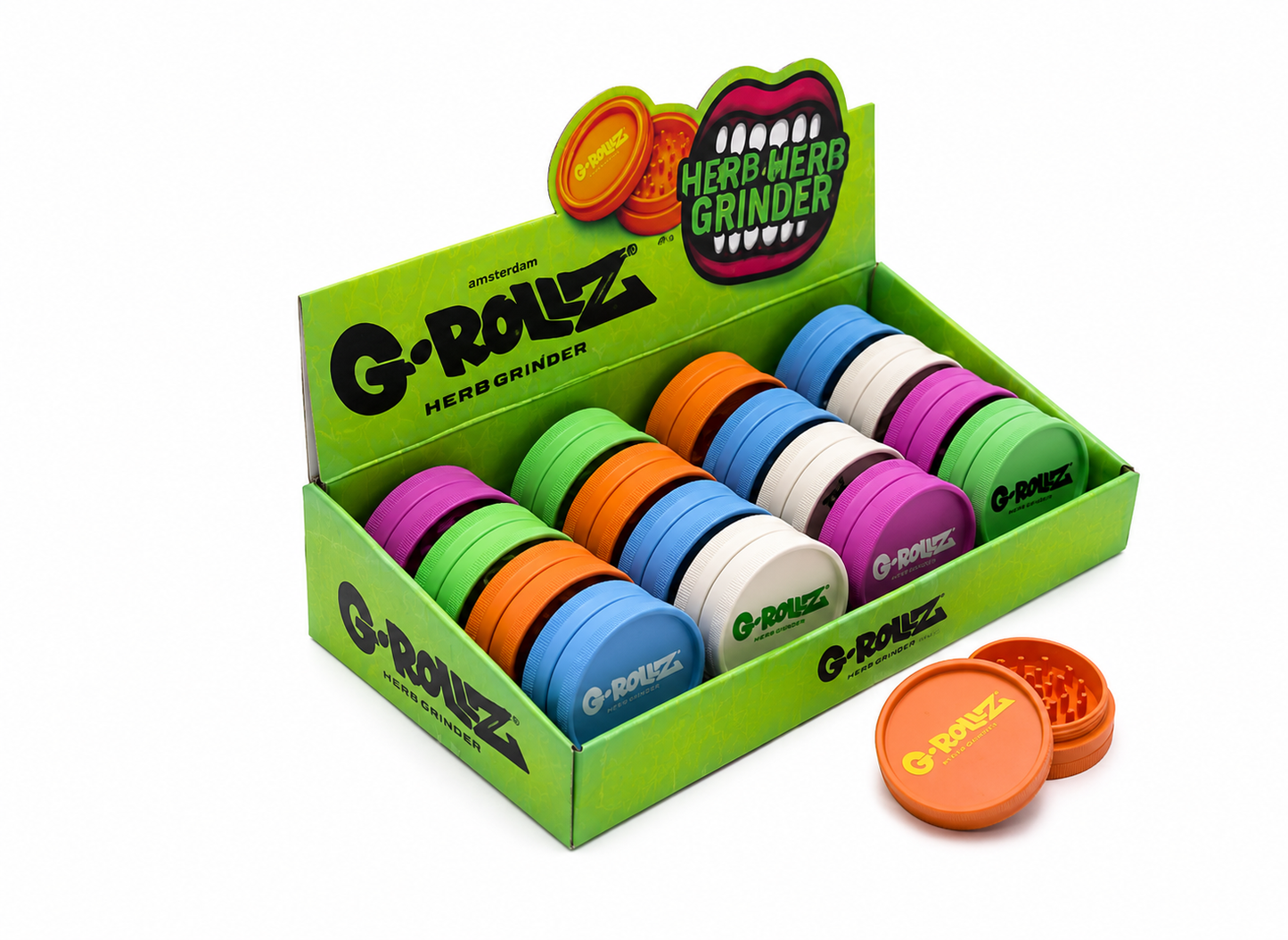 Grinder chanvre G-Rollz 2 parties — fibres chanvre naturel dents losange, broyage CBD écoresponsable