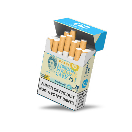 Cigarettes CBD Cookies London Pound Cake 75 x20 — arôme vanille cake et baies, fleur noble sans tabac