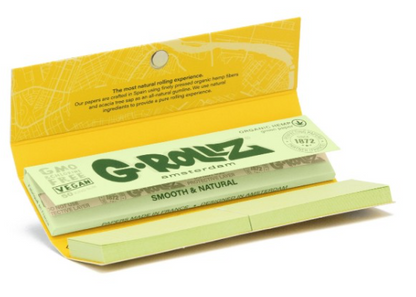 Feuilles CBD G-Rollz Jungle Green Papers King Size Slim x50 + tips — chanvre bio non blanchi, design street art