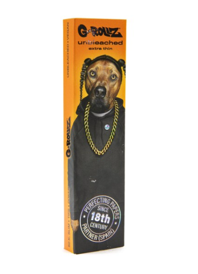 Feuilles G-Rollz Rap King Size Slim x50 + tips — papier brun non blanchi fibres végétales, design hip-hop