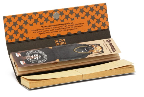 G-Rollz Rap carnet tout-en-un 50 feuilles + 50 filtres — extra-fin unbleached gomme acacia, style urbain street