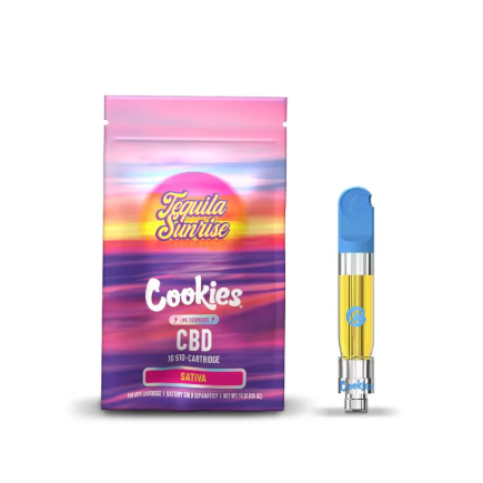 Cartridge CBD Cookies Tequila Sunrise 1g 510 — distillat live terpenes orange grenadine agave, Sativa