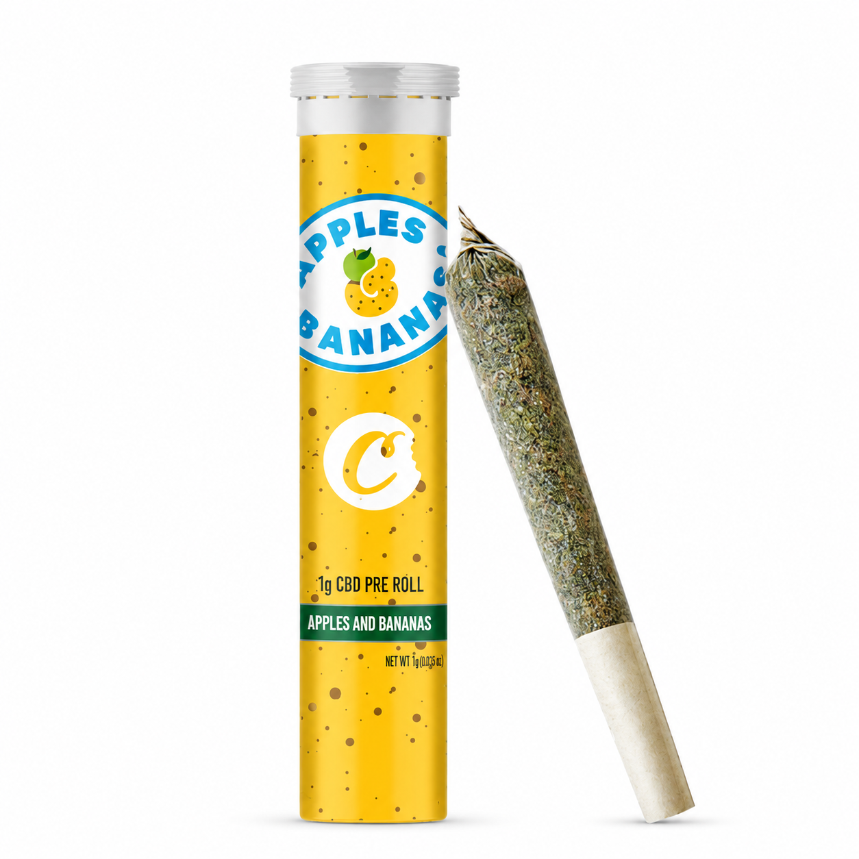 Pre-Roll CBD Cookies Apples and Bananas 1g - arôme pomme verte banane mûre et épices, Cali