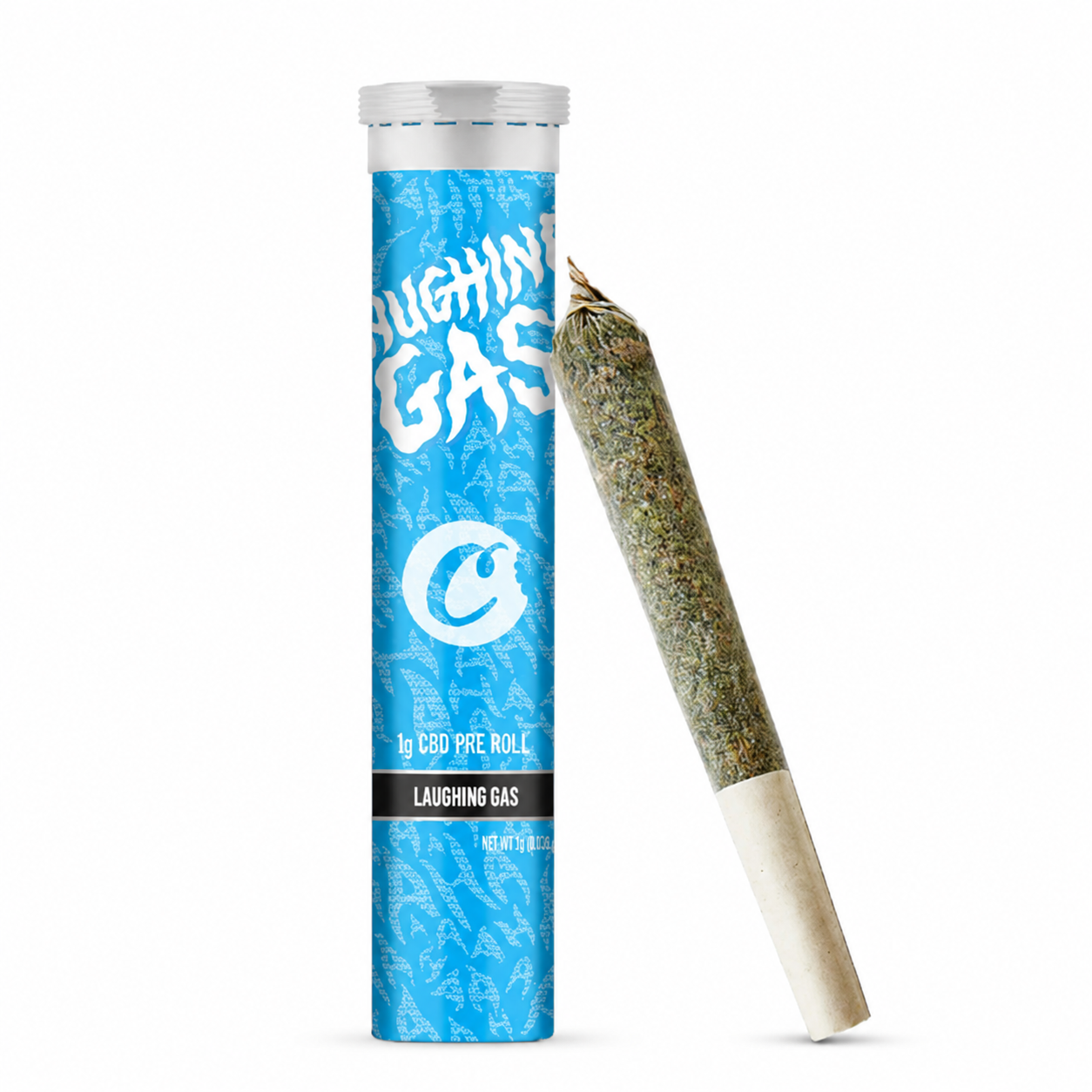 Pre-Roll CBD Cookies Laughing Gas 1g — arôme gassy diesel et pin sauvage, génétique Cali audacieuse